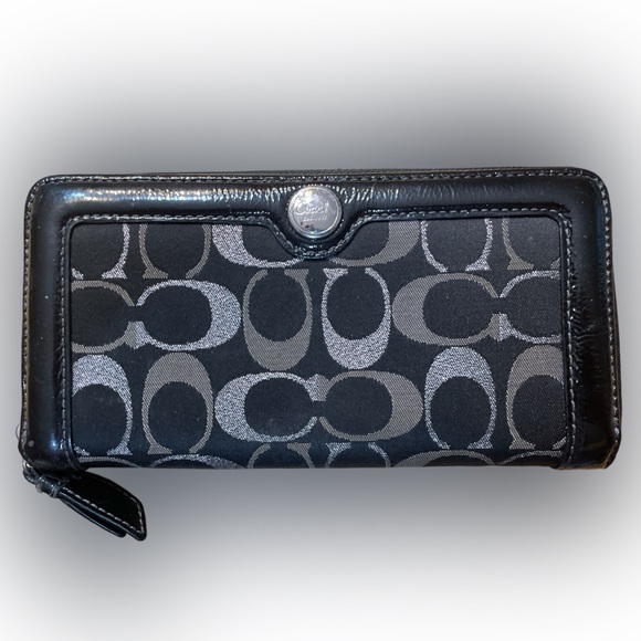 Trifold Coach Signature Monogram Long Wallet - Picture 2 of 4